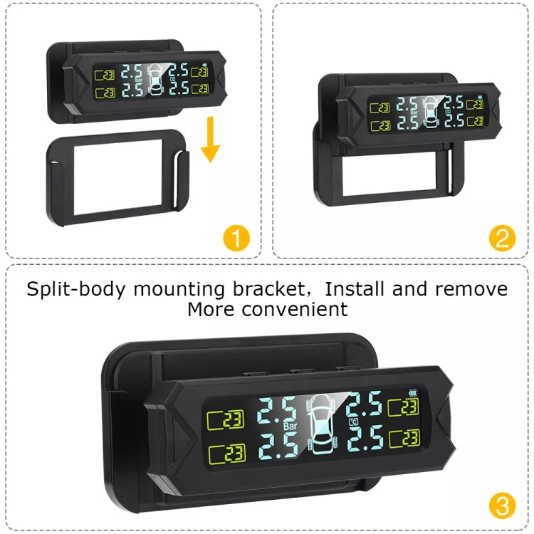Car High Precision Solar Charging Tire Pressure Monitoring System TPMS, Built-in Voice Sensor - free shipping - PMC Jewellery - Order now!