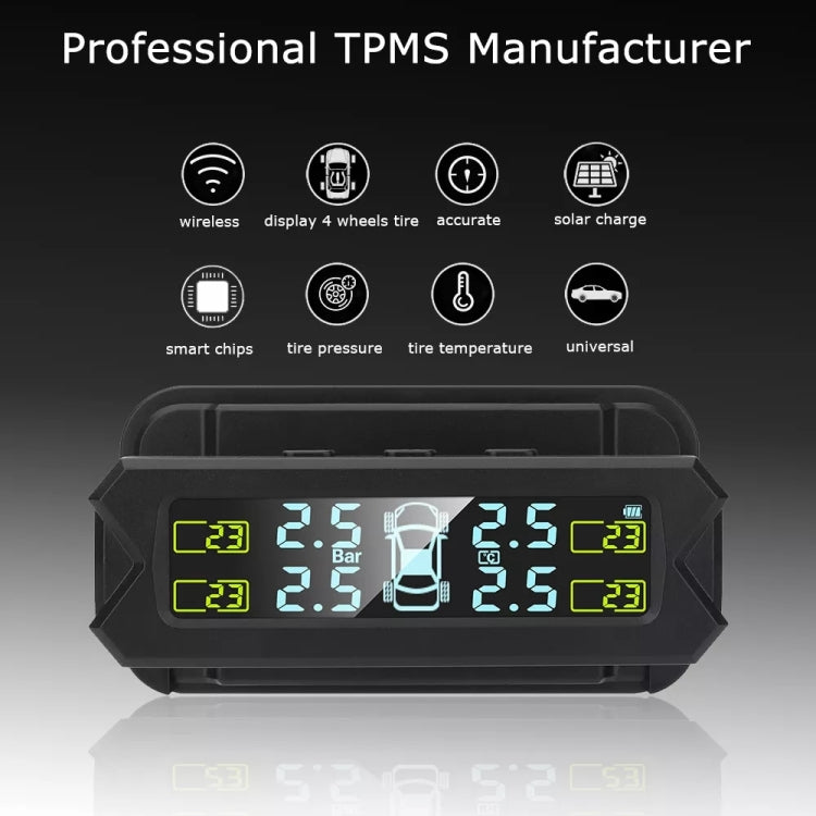 Car High Precision Solar Charging Tire Pressure Monitoring System TPMS, Built-in Voice Sensor - free shipping - PMC Jewellery - Order now!