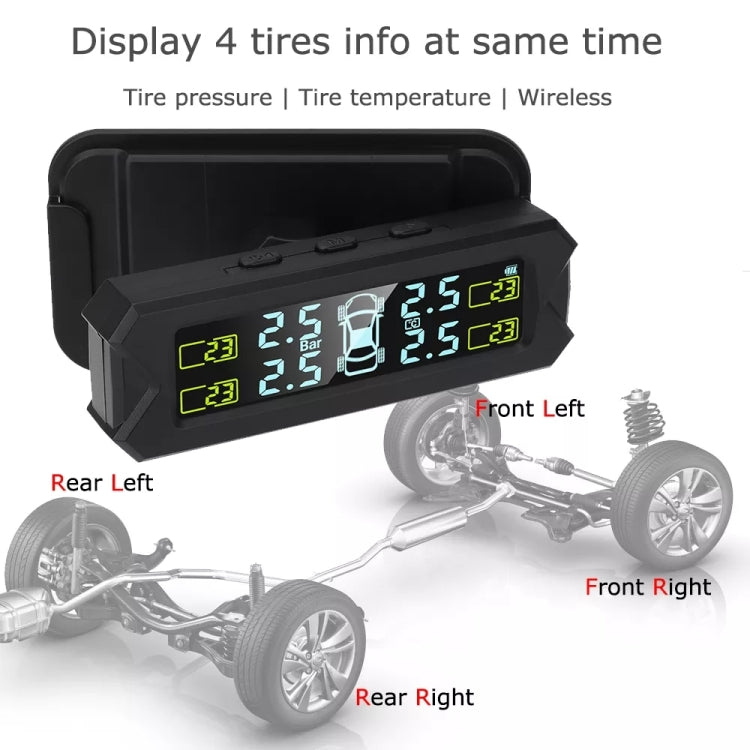 Car High Precision Solar Charging Tire Pressure Monitoring System TPMS, Built-in Voice Sensor - free shipping - PMC Jewellery - Order now!