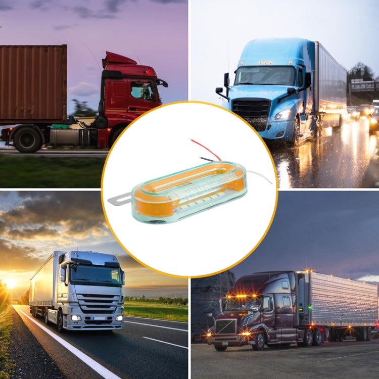 2 PCS 12V 12LED Car Oval Side Lamp(Red Light) - Warning Lights by PMC TechLife | Online Shopping South Africa | PMC TechLife | Buy Now Pay Later Mobicred