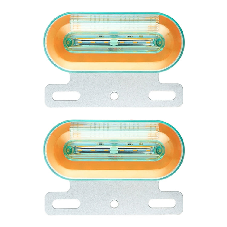 2 PCS 24V 12LED Car Oval Side Lamp (Yellow Light)