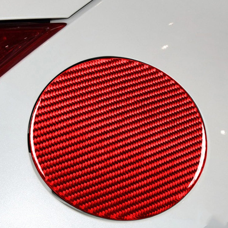 Car Carbon Fiber Fuel Tank Cap Decorative Sticker for Nissan 370Z / Z34 2009-, Left and Right Drive Universal (Red)