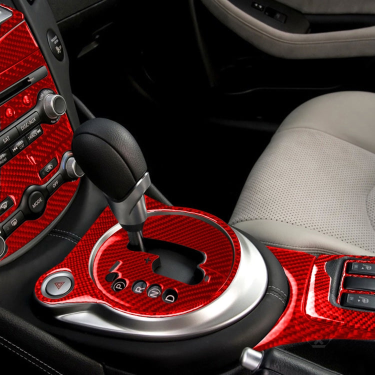 10 in 1 Car Carbon Fiber Central Control Gear Multimedia Decorative Sticker for Nissan 370Z / Z34 2009-, Left Drive (Red) - Car Interior Mouldings by PMC TechLife | Online Shopping South Africa | PMC TechLife | Buy Now Pay Later Mobicred