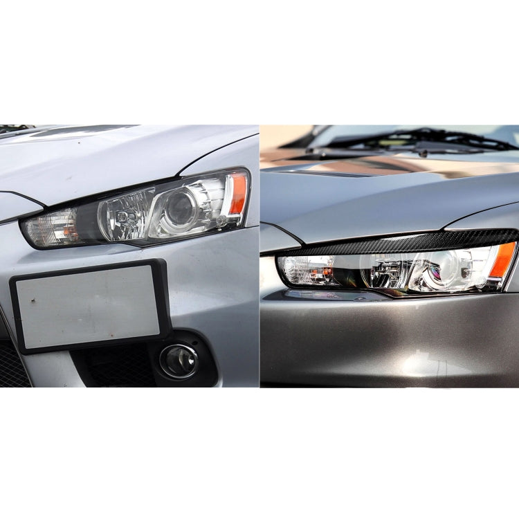 2 PCS / Set Carbon Fiber Car Lamp Eyebrow Decorative Sticker for Mitsubishi Lancer EVO 2008-2014, Drop Glue Version - free shipping - PMC TechLife - Order now!