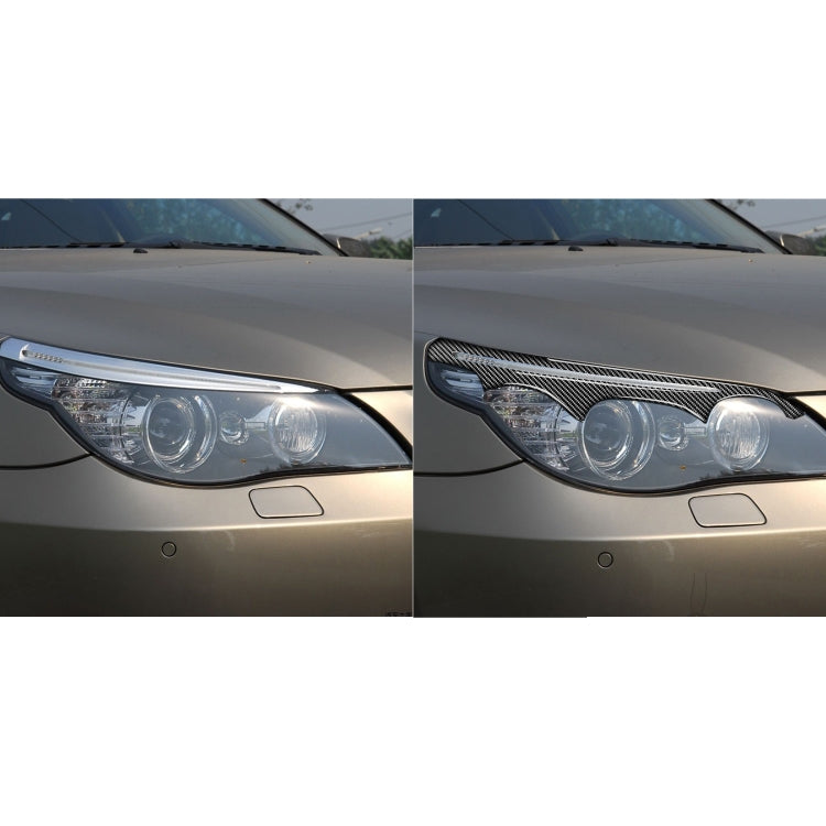 2 PCS / Set Carbon Fiber Car Lamp Eyebrow Decorative Sticker for BMW E60 5 Series 2004-2010, Drop Glue Version - Lamp Decoration by PMC TechLife | Online Shopping South Africa | PMC TechLife | Buy Now Pay Later Mobicred
