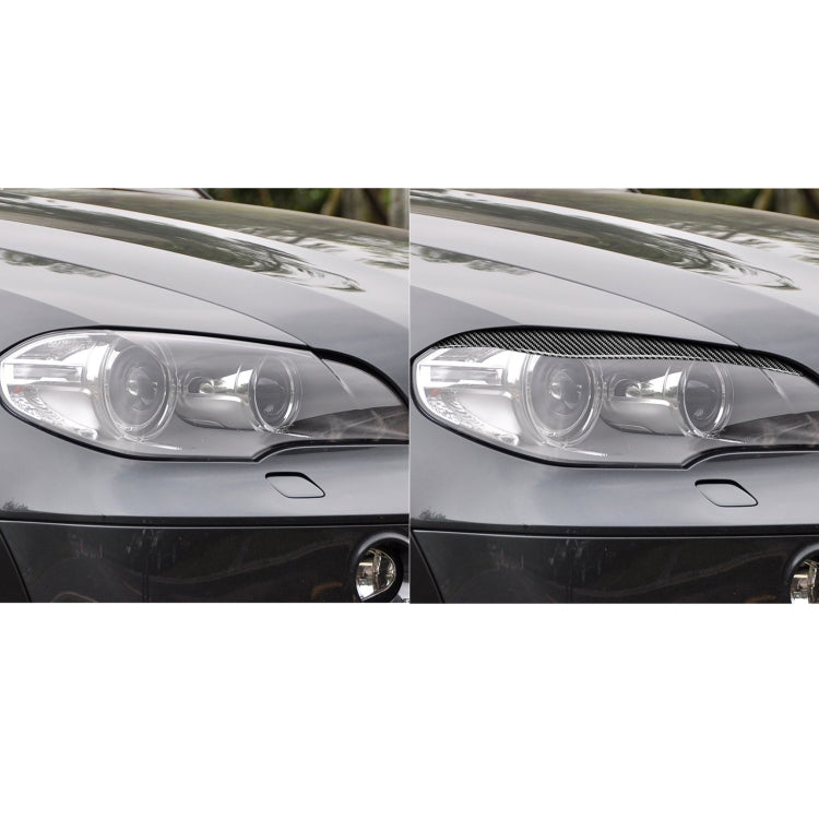 2 PCS / Set Carbon Fiber Car Lamp Eyebrow Decorative Sticker for BMW X5/E70 2010-2012, Drop Glue Version - Lamp Decoration by PMC TechLife | Online Shopping South Africa | PMC TechLife | Buy Now Pay Later Mobicred
