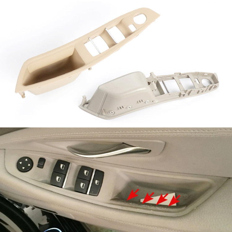 For BMW F10 2011-2017 Right Driving Car Door Window Lift Switch Trim Panel (Beige White)