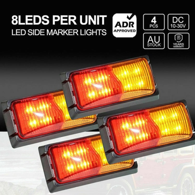 4pcs MK-049 Truck 8LEDs Double Color Side Marker Light - Running Lights by PMC TechLife | Online Shopping South Africa | PMC TechLife | Buy Now Pay Later Mobicred