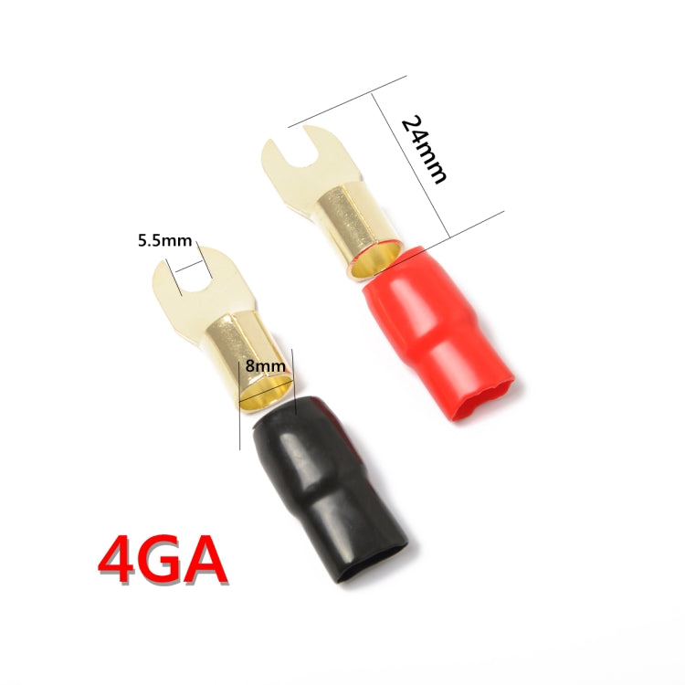 5 Pairs Car Audio Power Ground Wire Fork Terminals Brass 4 Gauge 5/16 inch Connectors Red and Black Boots - Booster Cable & Clip by PMC TechLife | Online Shopping South Africa | PMC TechLife | Buy Now Pay Later Mobicred