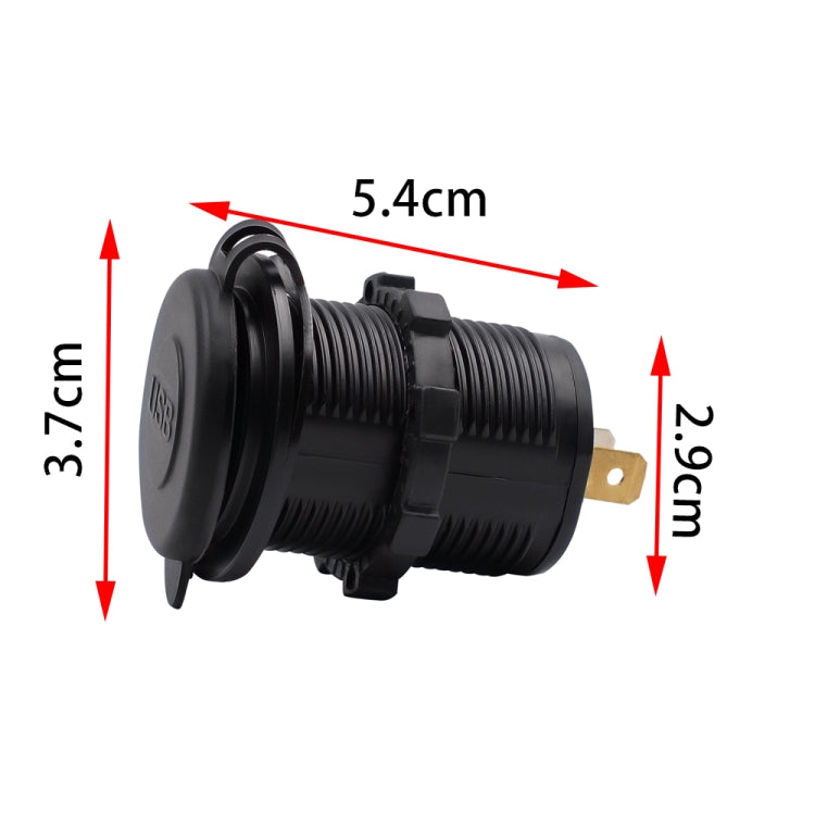 Universal Car Dual USB Charger Power Outlet Adapter 4.2A 5V IP66 with Aperture + 60cm Cable(Orange Light)