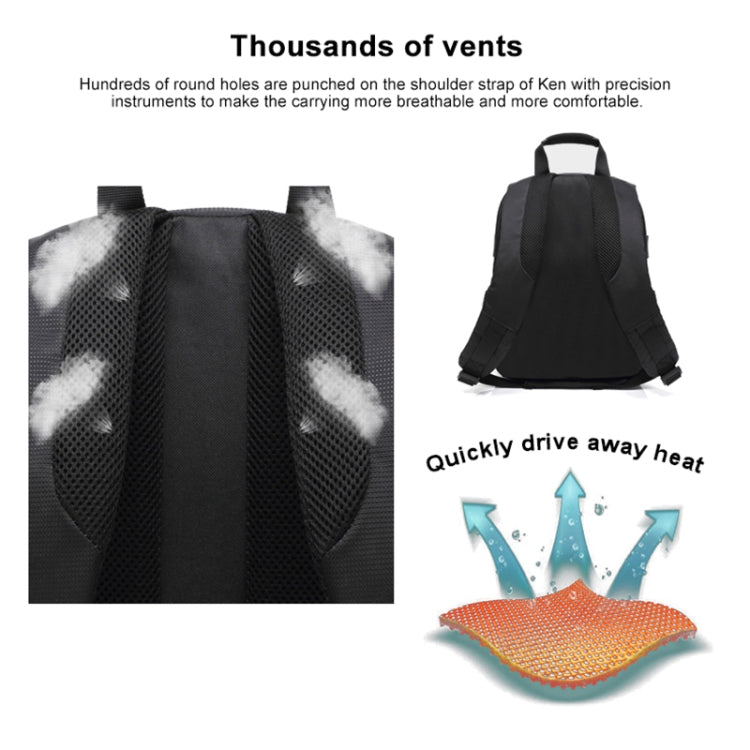 INDEPMAN DL-B012 Portable Outdoor Sports Backpack Camera Bag for GoPro, SJCAM, Nikon, Canon, Xiaomi Xiaoyi YI, Size: 27.5 * 12.5 * 34 cm(Grey) - free shipping - PMC Jewellery - Order now!