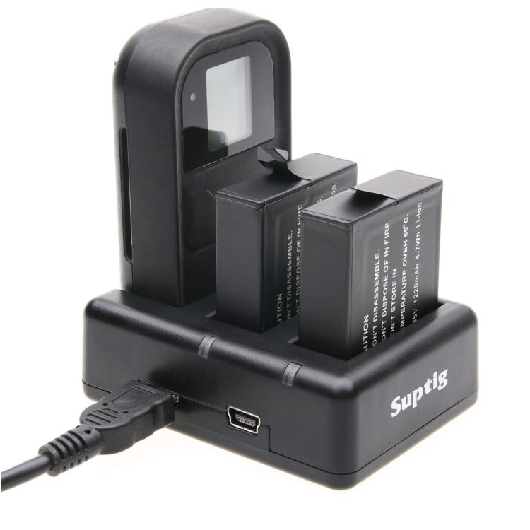 Dual Batteries Charger + Remote Control Charger with USB Cable for GoPro HERO7 Black /6 /5 (AHDBT-501), Batteries not included(Black) - Charger by PMC TechLife | Online Shopping South Africa | PMC TechLife | Buy Now Pay Later Mobicred