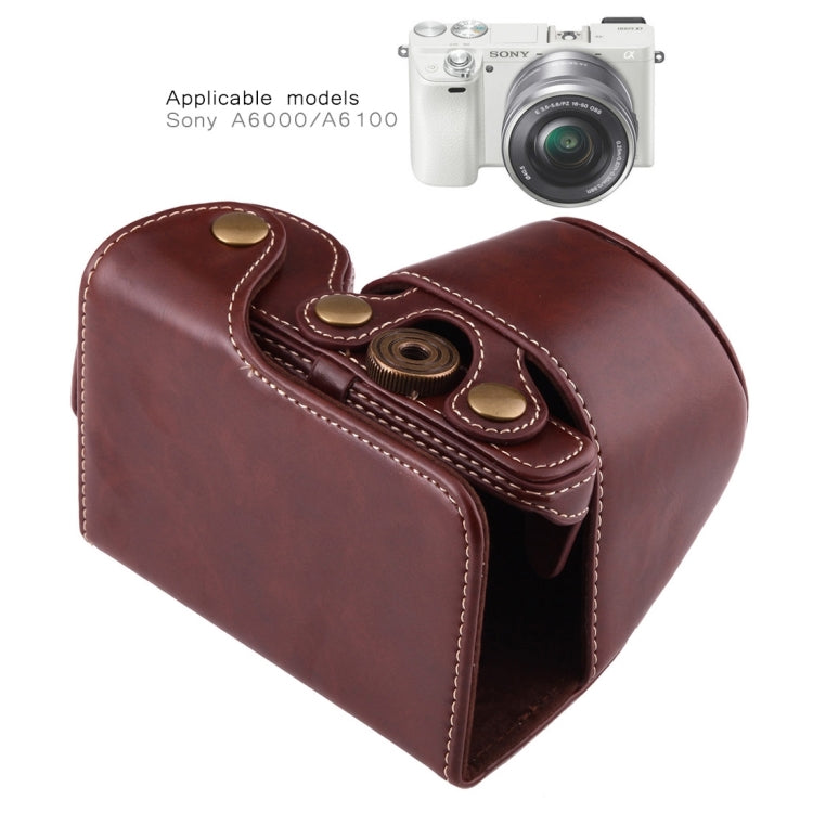 Full Body Camera PU Leather Case Bag with Strap for Sony A6000 / A6300 / Nex 6(Coffee) - free shipping - PMC TechLife - Order now!