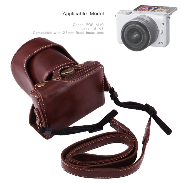 Full Body Camera PU Leather Case Bag with Strap for Canon EOS M10(Coffee) - free shipping - PMC TechLife - Order now!