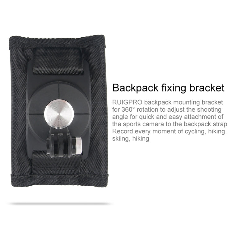 360 Degree Rotating Quick Release Strap Mount Shoulder Backpack Mount for GoPro, Insta360, DJI and Other Action Cameras(Black)