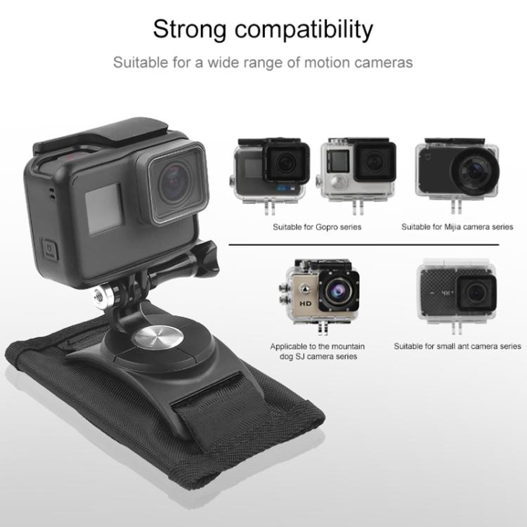 360 Degree Rotating Quick Release Strap Mount Shoulder Backpack Mount for GoPro, Insta360, DJI and Other Action Cameras(Black)