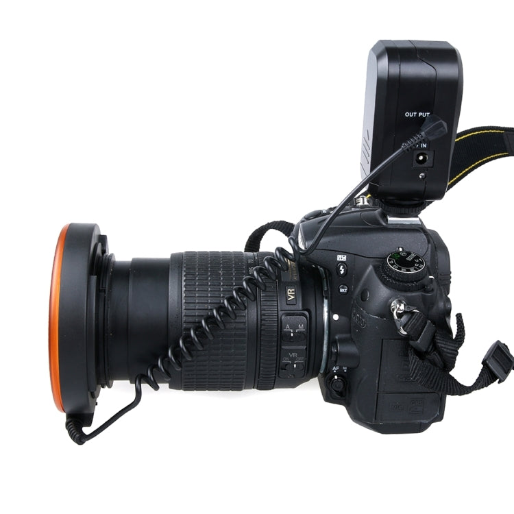 Circular LED Flash Light with 48 LED Lights & 6 Adapter Rings(49mm/52mm/55mm/58mm/62mm/67mm) for Macro Lens(Orange) - free shipping - PMC Jewellery - Order now!