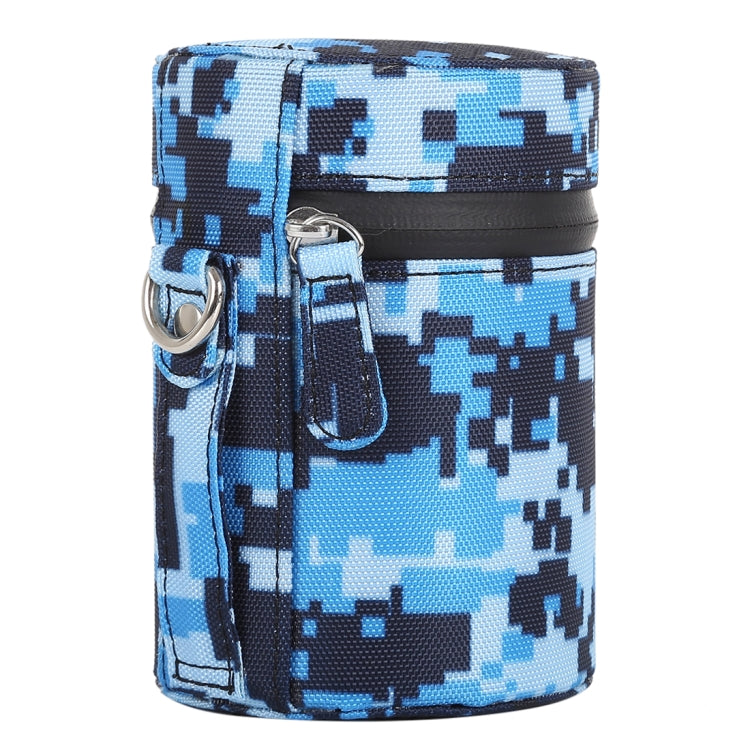 Camouflage Color Small Lens Case Zippered Cloth Pouch Box for DSLR Camera Lens, Size: 11x8x8cm (Blue)