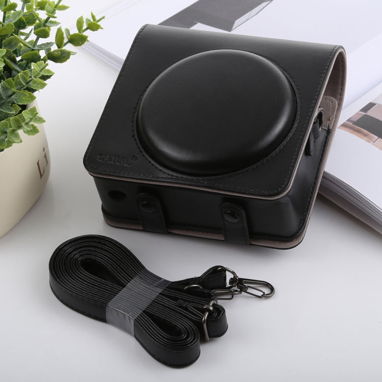Retro Style Full Body Camera PU Leather Case Bag with Strap for FUJIFILM instax SQUARE SQ6 (Black)