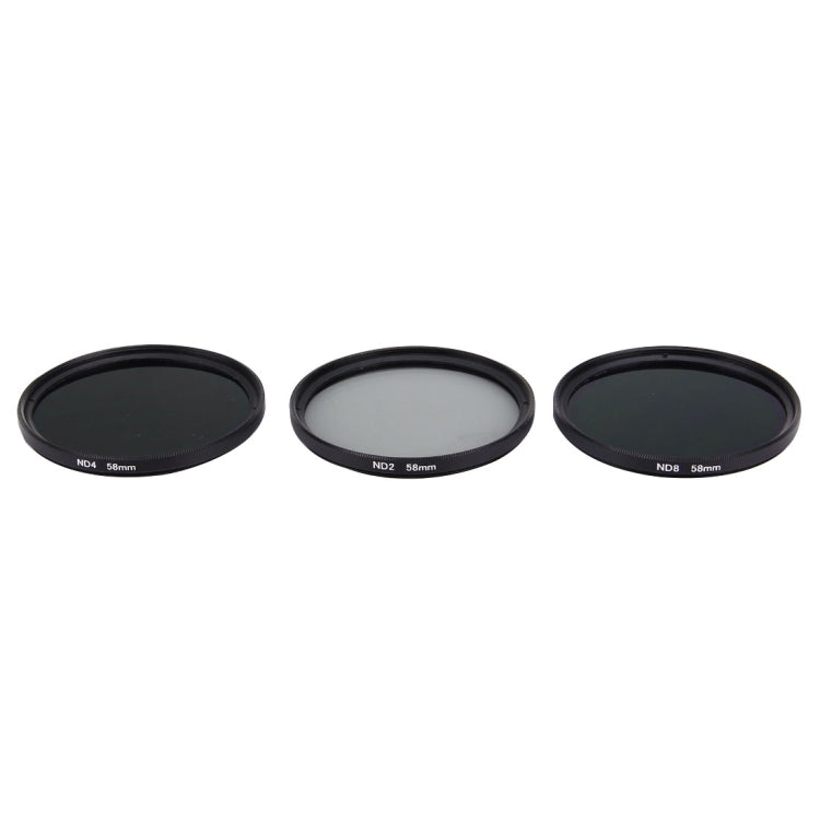 JUNESTAR Proffesional 58mm Lens Filter ND Filter Kits (ND2 + ND4 + ND8) for GoPro & Xiaomi Xiaoyi Yi & SJCAM Sport Action Camera - free shipping - PMC Jewellery - Order now!