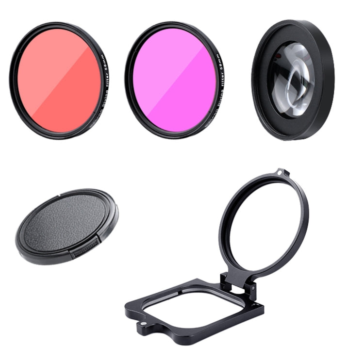 RUIGPRO for GoPro HERO8 58mm 16X Macro Lens + Red/Purple Diving Lens Filter + Dive Housing Waterproof Case Kits with Filter Adapter Ring & Lens Cap - Lens Filter by RUIGPRO | Online Shopping South Africa | PMC Jewellery | Buy Now Pay Later Mobicred