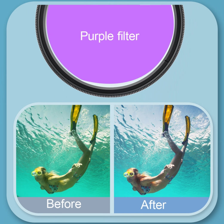 RUIGPRO for GoPro HERO8 58mm 16X Macro Lens + Red/Purple Diving Lens Filter + Dive Housing Waterproof Case Kits with Filter Adapter Ring & Lens Cap - Lens Filter by RUIGPRO | Online Shopping South Africa | PMC Jewellery | Buy Now Pay Later Mobicred