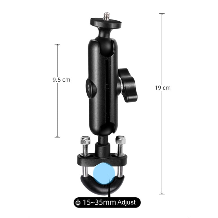 9cm Connecting Rod 20mm Ball Head Motorcycle Handlebar Fixed Mount Holder with Tripod Adapter & Screw for GoPro, Insta360, DJI and Other Action Cameras(Black)