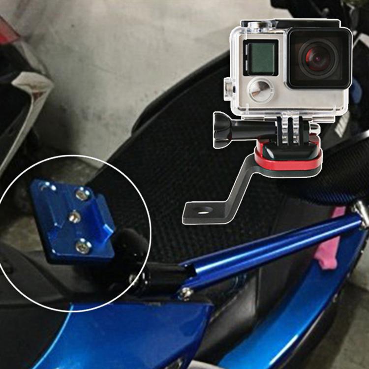 Motorcycle Rearview Mirror CNC Aluminum Alloy Stent Fixed Bracket Holder forGoPro Hero12 Black / Hero11 /10 /9 /8 /7 /6 /5, Insta360 Ace / Ace Pro, DJI Osmo Action 4 and Other Action Cameras(Blue) - Bicycle Handlebar Mount by PMC TechLife | Online Shopping South Africa | PMC TechLife | Buy Now Pay Later Mobicred