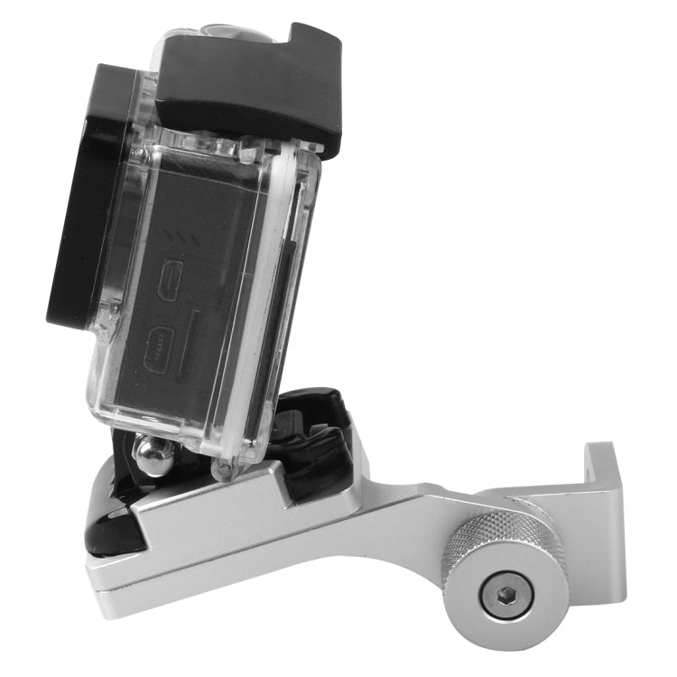 Motorcycle Rearview Mirror CNC Aluminum Alloy Stent Fixed Bracket Holder forGoPro Hero12 Black / Hero11 /10 /9 /8 /7 /6 /5, Insta360 Ace / Ace Pro, DJI Osmo Action 4 and Other Action Cameras(Silver)