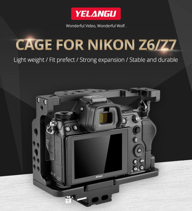 YELANGU C15-A YLG0711A-A01 Video Camera Cage Stabilizer for Nikon Z6 / Z7 (Black) - free shipping - PMC Jewellery - Order now!