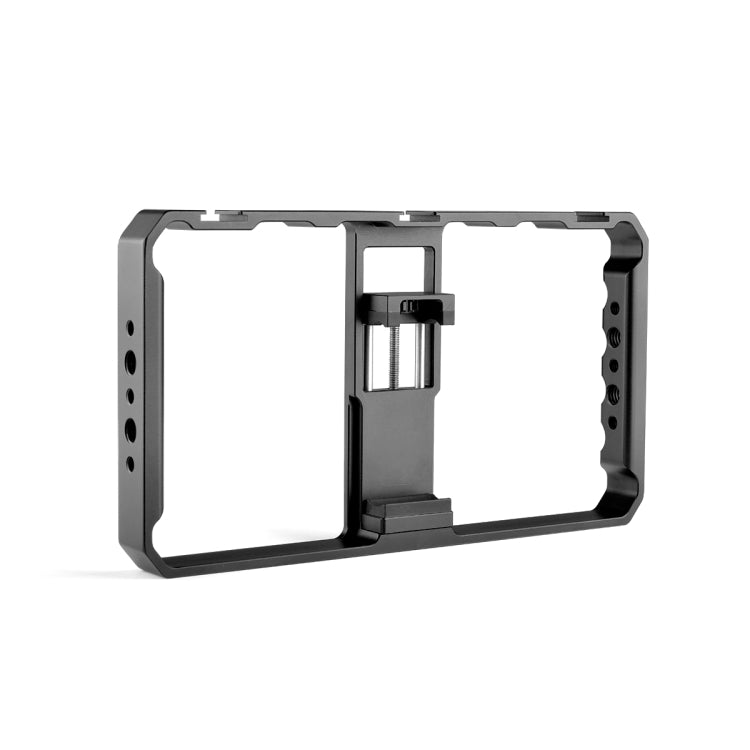 YELANGU PC06 YLG0909A Vlogging Live Broadcast Smartphone Metal Cage Video Rig Filmmaking Recording Handle Stabilizer Bracket for iPhone, Galaxy, Huawei, Xiaomi, HTC, LG, Google, and Other Smartphones(Black)