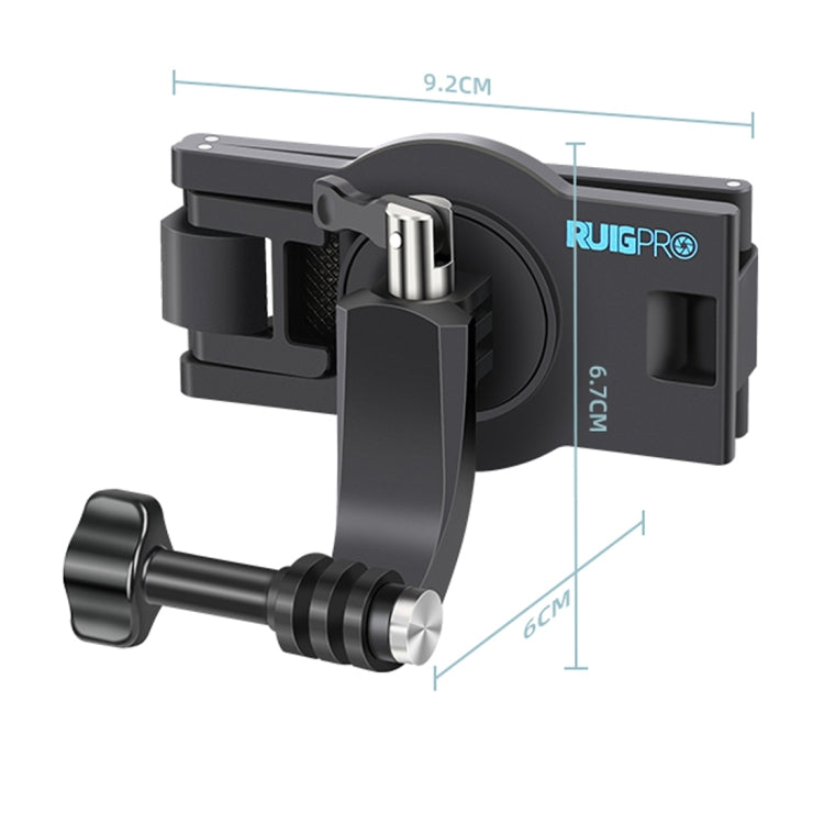 RUIGPRO 360 Degree Rotating Quick Release Strap Mount Shoulder Backpack Mount for GoPro, Insta360, DJI and Other Action Cameras(Black) - free shipping - PMC Jewellery - Order now!