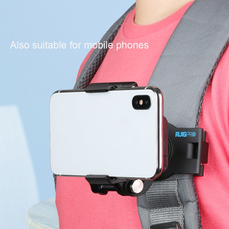 RUIGPRO 360 Degree Rotating Quick Release Strap Mount Shoulder Backpack Mount for GoPro, Insta360, DJI and Other Action Cameras(Black)