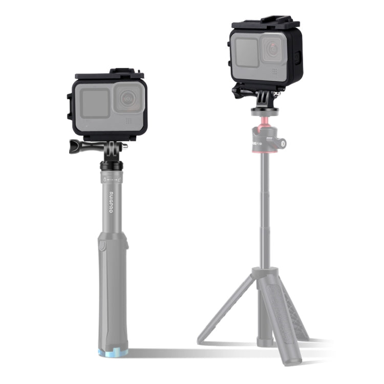 For GoPro HERO10 Black / HERO9 Black Plastic Frame Mount Protective Case with Base Buckle & Long Screw(Black) - Protective Frame by PMC TechLife | Online Shopping South Africa | PMC TechLife | Buy Now Pay Later Mobicred