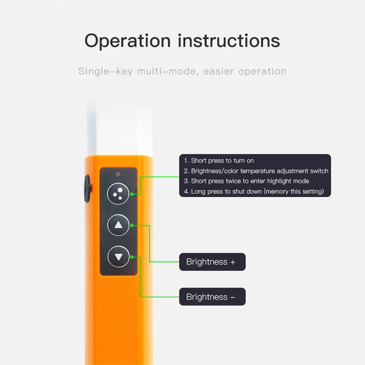 LUXCeO Q508D Dual Color Temperature Photo LED Stick Video Light Handheld LED Fill Light Flash Lighting Lamp(Orange) - free shipping - PMC Jewellery - Order now!
