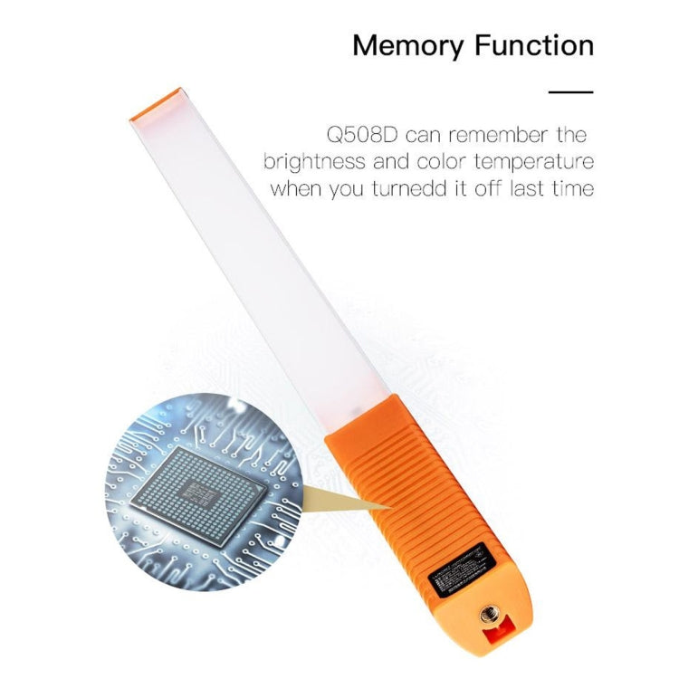 LUXCeO Q508D Dual Color Temperature Photo LED Stick Video Light Handheld LED Fill Light Flash Lighting Lamp(Orange) - free shipping - PMC Jewellery - Order now!