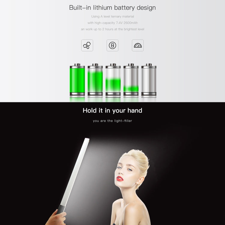 LUXCeO Q508S Dual Color Temperature 1000LM Photo LED Stick Video Light Handheld LED Fill Light Flash Lighting Lamp (Black) - free shipping - PMC Jewellery - Order now!