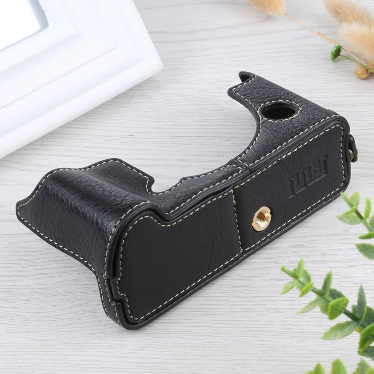 1/4 inch Thread Litchi Texture PU Leather Camera Half Case Base for FUJIFILM X-T4 (Black) - free shipping - PMC TechLife - Order now!