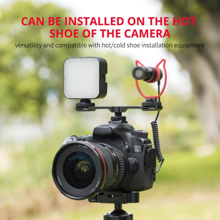 YELANGU A641 Cold Shoe to Dual Cold Shoe Mount Adapter Aluminum Alloy Extension Bracket (Black) - free shipping - PMC Jewellery - Order now!