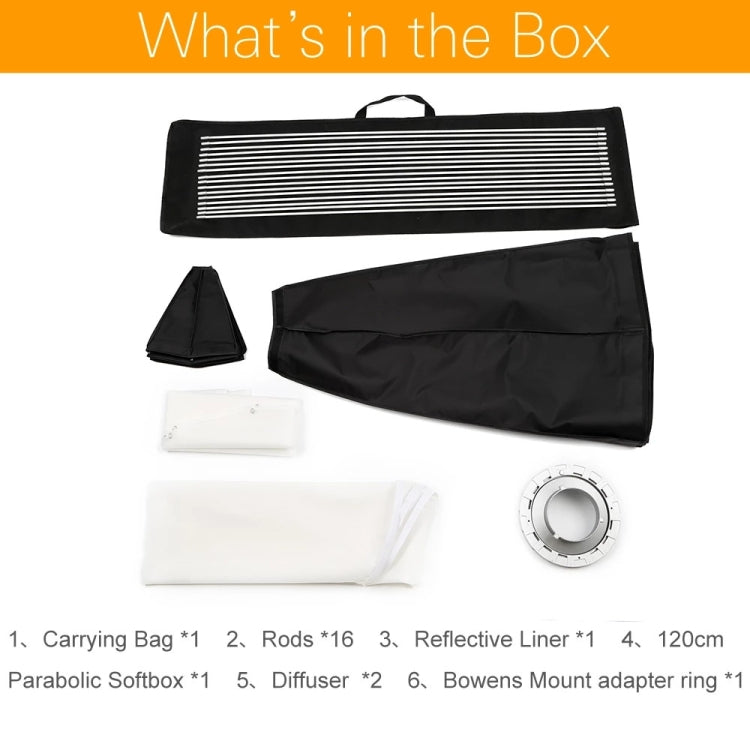 Godox P90L Diameter 90cm Parabolic Softbox Reflector Diffuser for Studio Speedlite Flash Softbox (Black) - free shipping - PMC Jewellery - Order now!