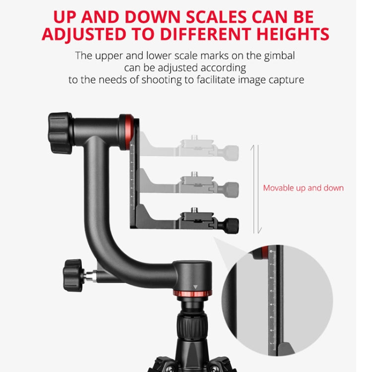 YELANGU A201 360 Degree Horizontal Gimbal Tripod Head for DV and SLR Cameras (Black)