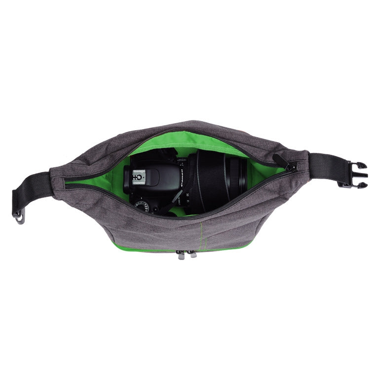 HU107513 Portable Water-resistant Scratch-proof Abrasive Material Outdoor Sports Sling Shoulder Bag Handbag DSLR Camera Bag Phone Bag with Adjustable Detachable Shoulder Strap for GoPro, SJCAM, Nikon, Cano ... Samsung, Huawei, Size: 25.5 x 20.5 x 29 cm(Green)