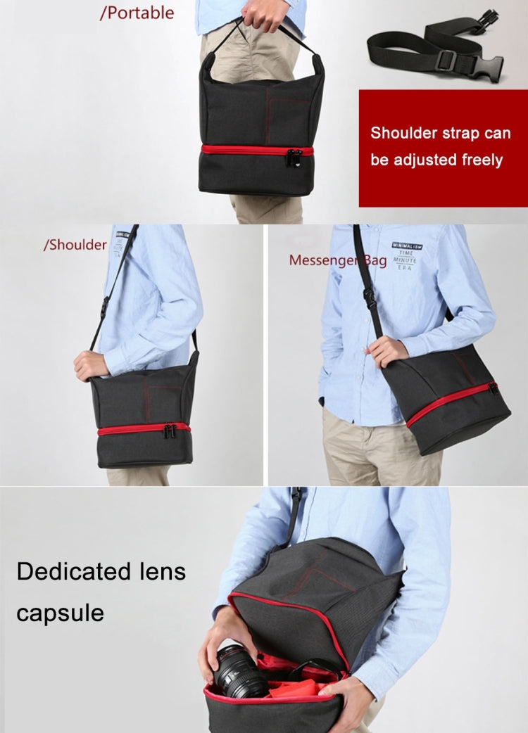 HU107513 Portable Water-resistant Scratch-proof Abrasive Material Outdoor Sports Sling Shoulder Bag Handbag DSLR Camera Bag Phone Bag with Adjustable Detachable Shoulder Strap for GoPro, SJCAM, Nikon, Cano ... Samsung, Huawei, Size: 25.5 x 20.5 x 29 cm(Green)