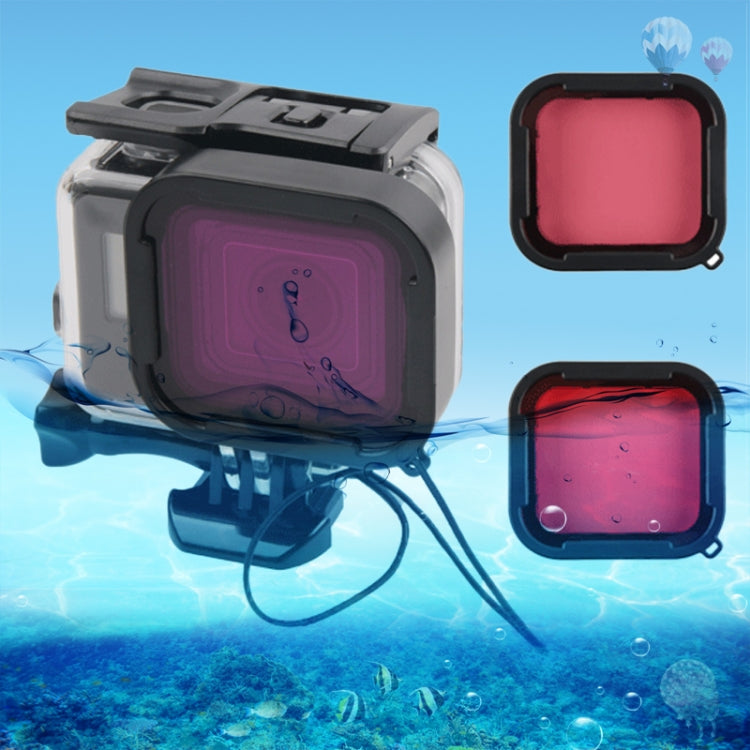 45m Water-resistant Housing Protective Case + Touch Screen Back Cover for GoPro NEW HERO /HERO6 /5, with Buckle Basic Mount & Screw & (Purple, Red, Pink) Filters, No Need to Remove Lens (Transparent)