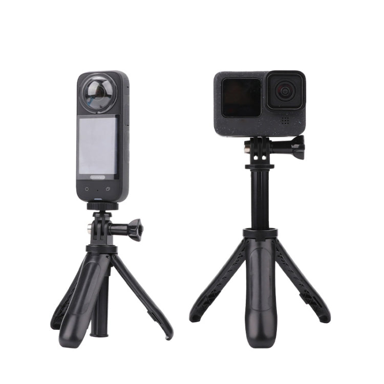 Multi-functional Foldable Tripod Holder Selfie Monopod Stick for GoPro Hero12 Black / Hero11 /10 /9 /8 /7 /6 /5, Insta360 Ace / Ace Pro, DJI Osmo Action 4 and Other Action Cameras, Length: 12-23cm (Grey)