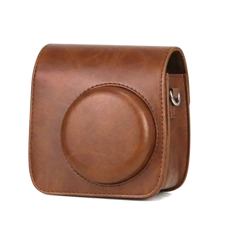 Retro Full Body PU Leather Case Camera Bag with Strap for FUJIFILM instax mini 7+ (Brown)