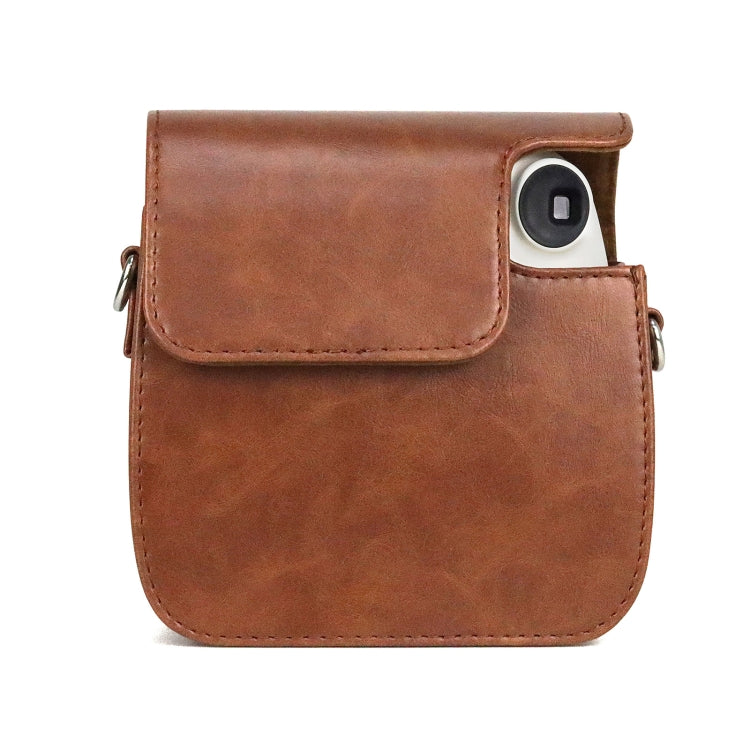 Retro Full Body PU Leather Case Camera Bag with Strap for FUJIFILM instax mini 7+ (Brown)