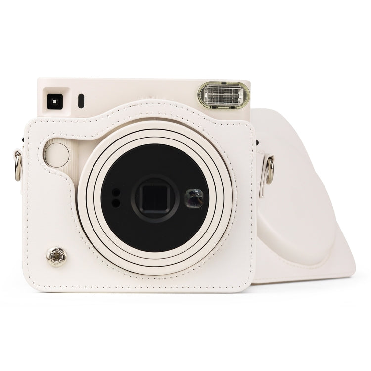 Full Body PU Leather Case Camera Bag with Strap for FUJIFILM instax Square SQ1 (White)