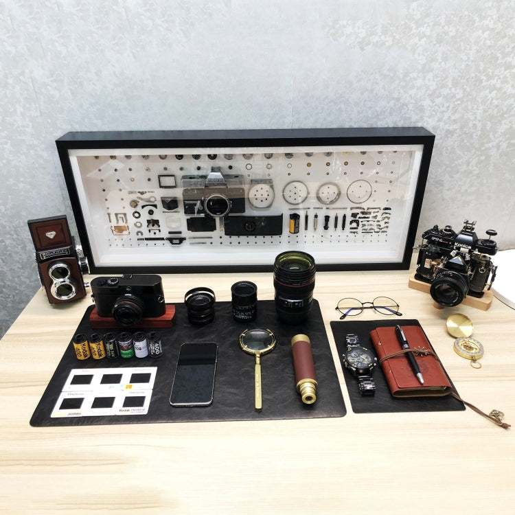 29 in 1 Non-Working Fake Dummy Camera Model for Leica + 3 x Camera Lens Models + 3D Camera Specimen Frame + 3D Camera Model + Retro Camera + Phone Model + Film Shell Models + Copper Compass + Metal Te ... + Notebook + Glasses + Mat Desk Photo Studio Props