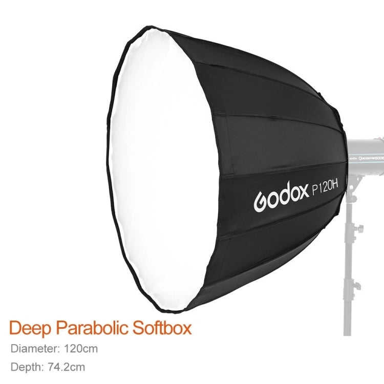 Godox P120H 120cm Deep Parabolic Softbox Reflector Diffuser Studio Light Box (Black) - free shipping - PMC Jewellery - Order now!
